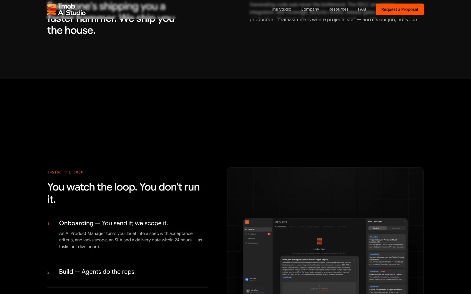 Inside the loop — five steps, with the live platform tracking alongside
